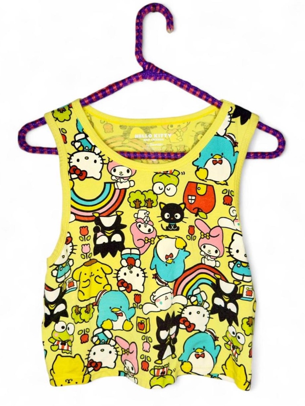 Hello Kitty and Friends by Sanrio Yellow Cropped Tank